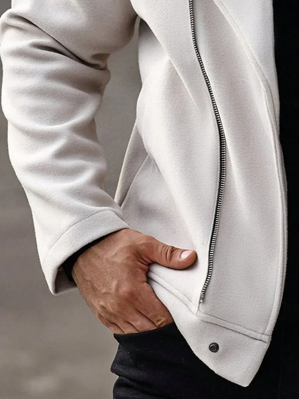 Apricot Casual Men's Long Sleeve Biker Jacket